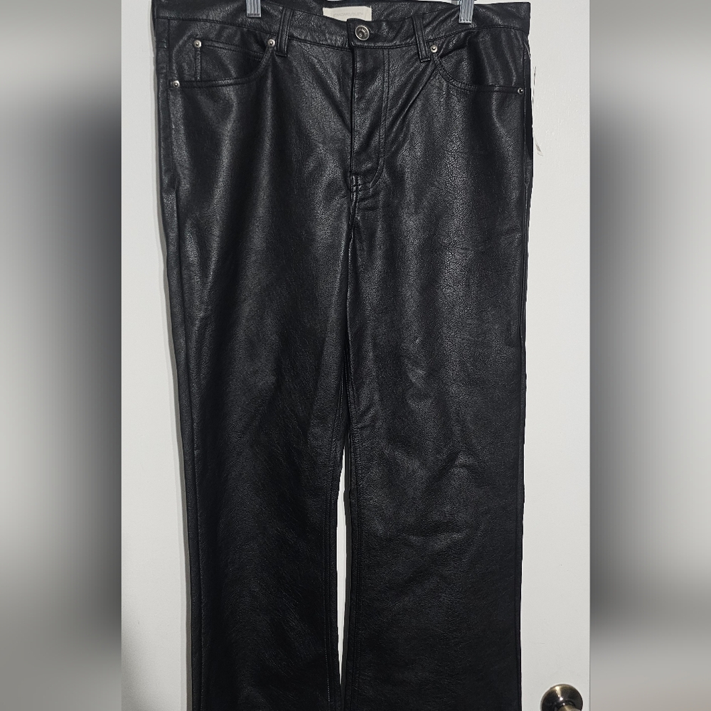 Standard Cloth Mens Black Faux Leather Pants NWT 30 X 28 Or 34 X 28